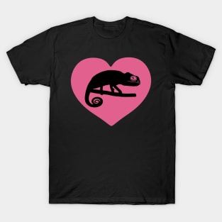 Pink Cute Chameleon Heart for Chameleon Lovers T-Shirt